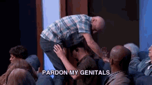Pardon My Genitals GIF - Patrick Stewart Plane Annoying GIFs
