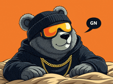 an illustration of a bear wearing a beanie and goggles