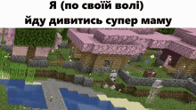 a screenshot of a minecraft game with the words i ( po sboii voli )