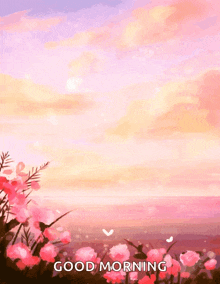 Flowers Butterfly GIF - Flowers Butterfly Pink Sky GIFs