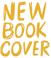 a yellow sign that says " new book cover "