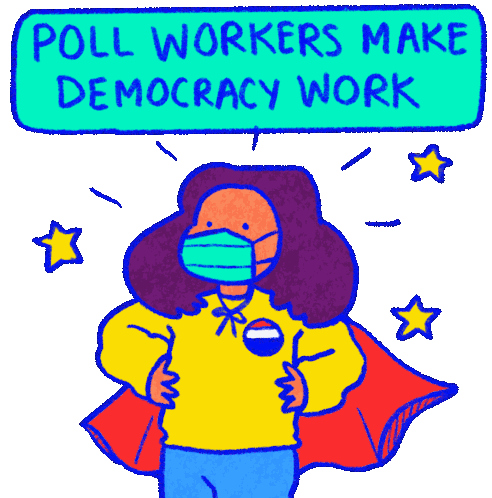 Poll Workers Make Democracy Work Democracy Sticker - Poll Workers Make Democracy Work Democracy Pollworker Stickers