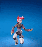a video game character with pink hair and a fox 's face