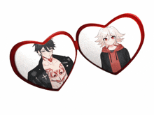 a pair of heart shaped glasses with a man and a girl in them