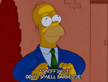 homer simpsons i smell barbecue the simpsons sniffing