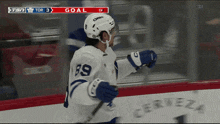 a hockey player with the number 89 on his back