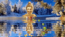 Lord Buddha Reflection GIF - Lord Buddha Reflection Water GIFs