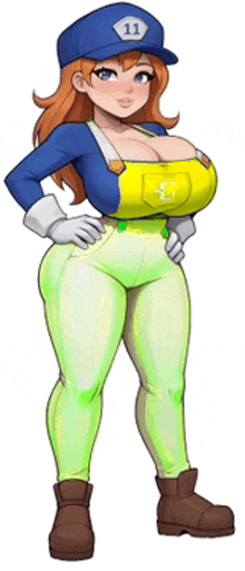 a cartoon character with the number 11 on the hat