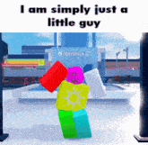 a cartoon character says i am simply just a little guy on the bottom