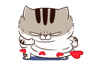 Ami Fat Cat Hearts Sticker - Ami Fat Cat Hearts Love Stickers