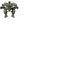 a pixel art drawing of a robot standing on its hind legs