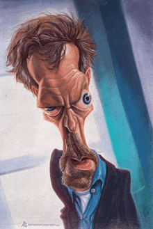 a caricature of a man with a blue eye and the website anthonygeoffrey.com at the bottom