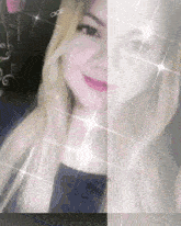 a woman 's face is surrounded by sparkles and the words voice are visible