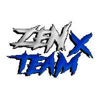 a logo for zen x team with a white background
