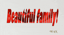 a poster that says beautiful family in red letters