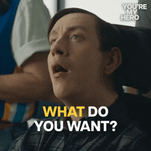 a man in a wheelchair asking what do you want