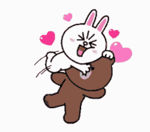 heart hug pounce cony and brown in love