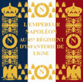 a flag that says l' empereur napoleon au 45 regiment d' infanterie de ligne on it