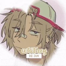 a drawing of a boy with the name whitney de jun