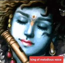 a painting of a woman with the words " king of melodious voice " below her