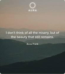 a quote by anne frank is on a poster