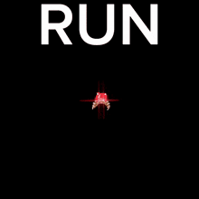 a poster that says run with a picture of a girl in the background