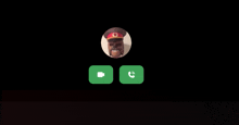 a picture of a man in a military hat with a video and call buttons