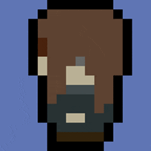 a pixel art drawing of a man with brown hair