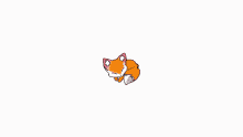 a cartoon drawing of a fox laying down with its head down