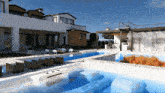 an artist 's impression of a house with a swimming pool and a hot tub