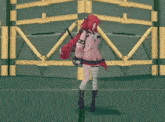 a girl with red hair and a sweater that says s on it
