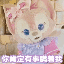 a stuffed animal with chinese writing on the bottom of it