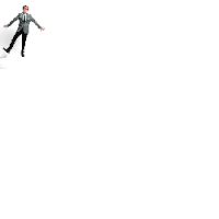 a man in a suit and tie is standing in a black square