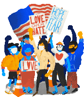 Moveon Love Over Hate Sticker - Moveon Love Over Hate Hope Over Fear Stickers