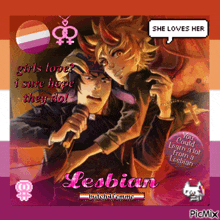 a poster that says she loves her lesbians