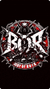 a logo for a band called btr with ants and fire in the background