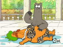a cartoon with a cn logo on the bottom left