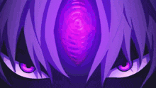 a person with purple hair has a purple eye
