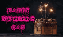 Happy Mothers Day Mothers Day Cake GIF - Happy Mothers Day Mothers Day Cake Sparklers GIFs