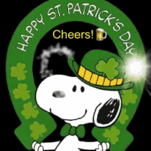 st patrick day snoopy cheers