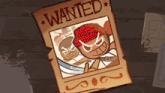 a wanted poster with a picture of a pirate cookie