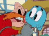 a cartoon drawing of gumball and earwig