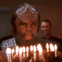 Blowing Candles Worf GIF