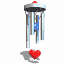 Wind Chimes Spinning Heart GIF
