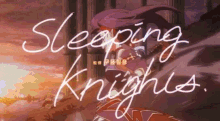 a poster for sleeping knights shows a woman in a red dress