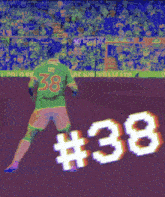 a soccer player with the number 38 on his shirt