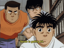 a cartoon says sendo is getting hit in the corner