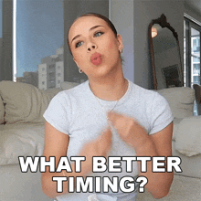 What Better Timing Fernanda Ramirez GIF - What Better Timing Fernanda Ramirez No Better Time Than Now GIFs