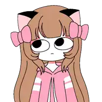 a drawing of a girl with cat ears and a bow in her hair