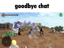 a screenshot of a video game with the words goodbye chat